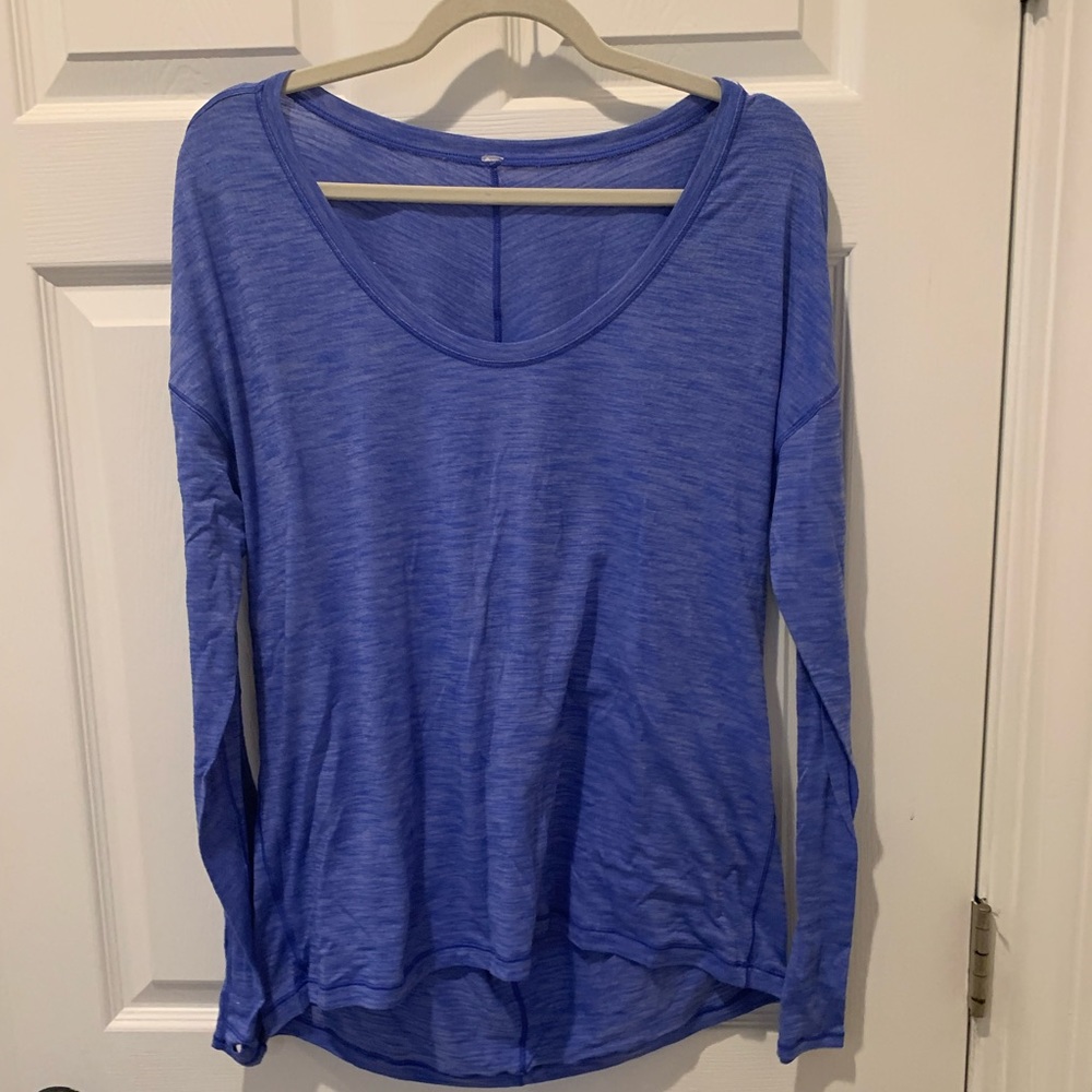 Lululemon blue vneck long sleeve tee